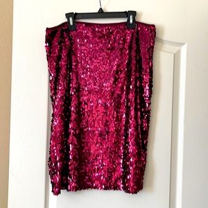 Super Sexy Maroon Sequin Skirt